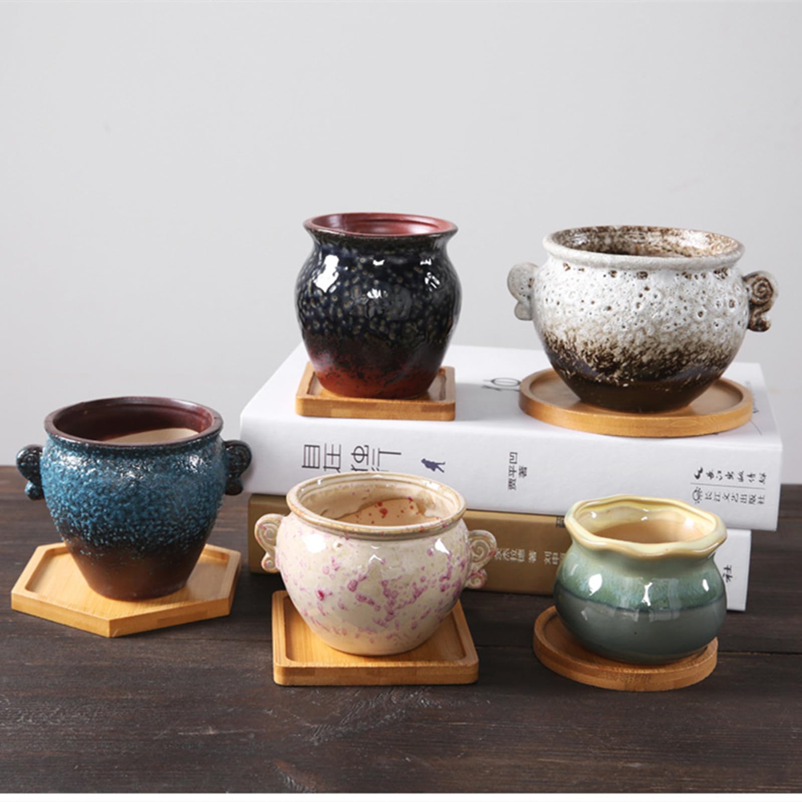 Amazon.com: 4PCS Mosaic Bamboo Coasters for Crafts, Blank Base